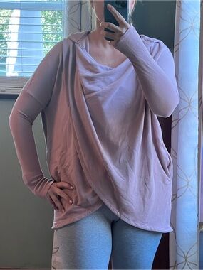 Athleta Dusty Rose sweatshirt sweater purana wrap hoodie draped pullover